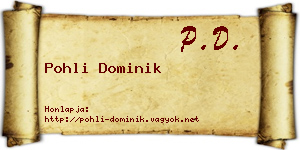 Pohli Dominik névjegykártya